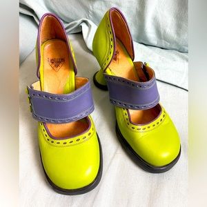 John Fluevog 2013 Mini ZaZas Purple & Green! Size 9